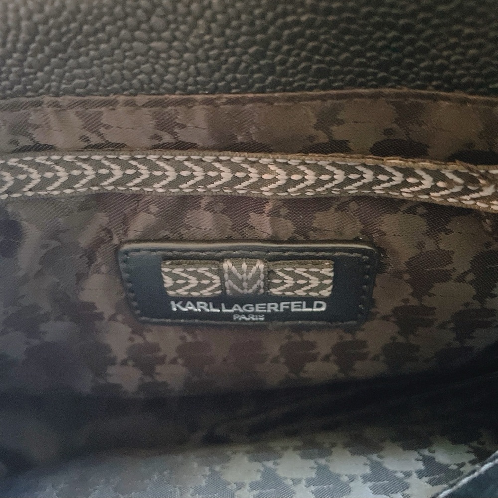 Karl Lagerfeld Black Quilted Chain Shoulder Bag - Picture 9 of 11